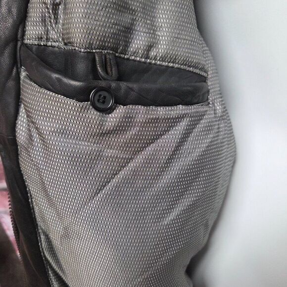 Saxony Vintage Leather Bomber Jacket | Men’s Size 40 | Black Full Zip - Picture 9 of 11